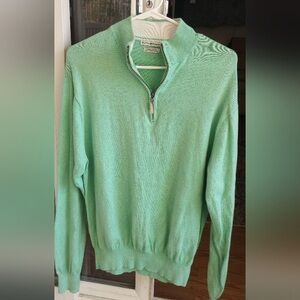 Perry Ellis Green Zip Up Sweater